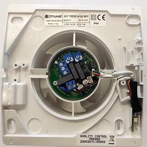 AXY TREND 4/10 MHY Smart humidity-sensing axial fan, d=98, 90 m³/h, 41 Pa, 14 W, IPX4, ErP, 31.4 dB(A)