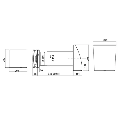 DYREC DUO 150 PLUS RC SILENT Heat Recovery Unit, 24-hour operation, timer, intelligent humidity control, remote control, 30/50/70 m³/h, d=158 mm