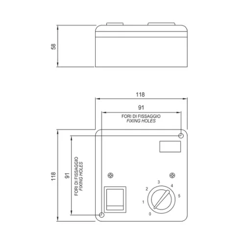 RVS speed controller 0.5 A, 230 V, 5-step transformer type