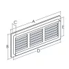 Plastic double grille 453×90 mm white (inner size 430×70)
