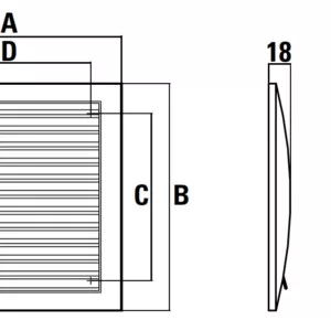 Adjustable / lockable plastic grille d=150 white ABS