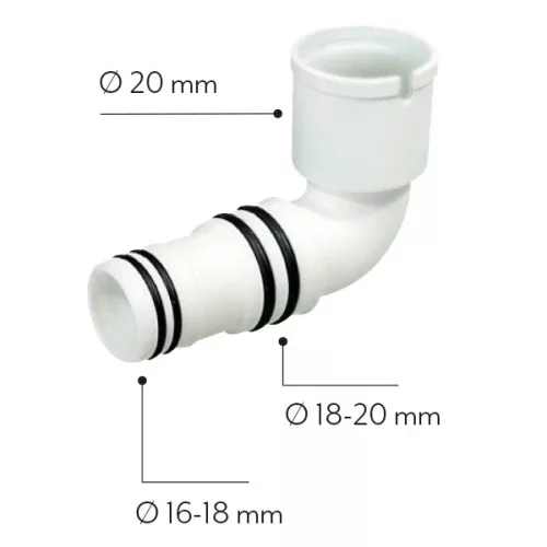 Flexibilis kondenzvíz csőhöz 90° könyök  idom
