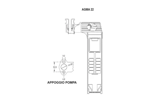 AGMA22 B szintkapcsoló H07RN-F neopren 3x1 kábellel 50 cm.