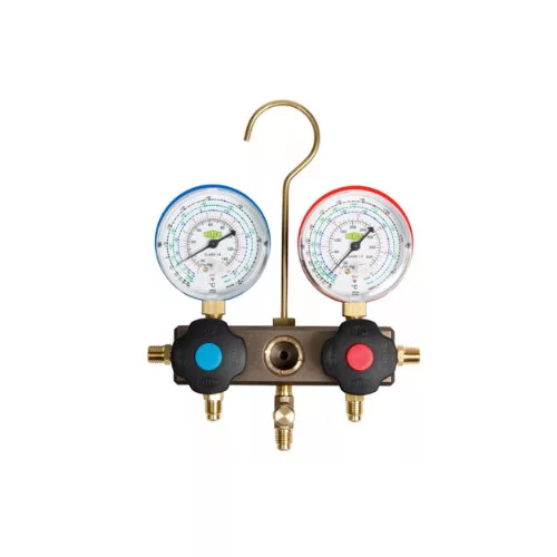 REFCO BM2-3-DS-R32 manométer csaptelep 3 tömlővel, R32/R410A, műanyag kofferban