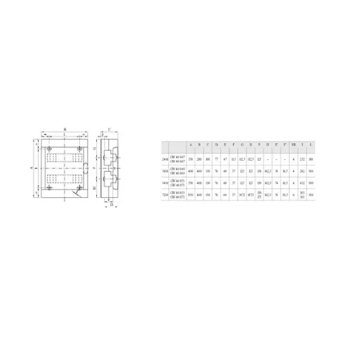 Falonkívüli 36 (2X18) modulos Kiselosztó átlátszó ajtóval IP40 sín nélkül GW40049