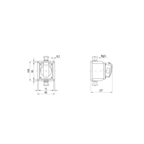Falon Kivüli Csatlakozó Aljzat 3P+E 16A IP44 GW62408